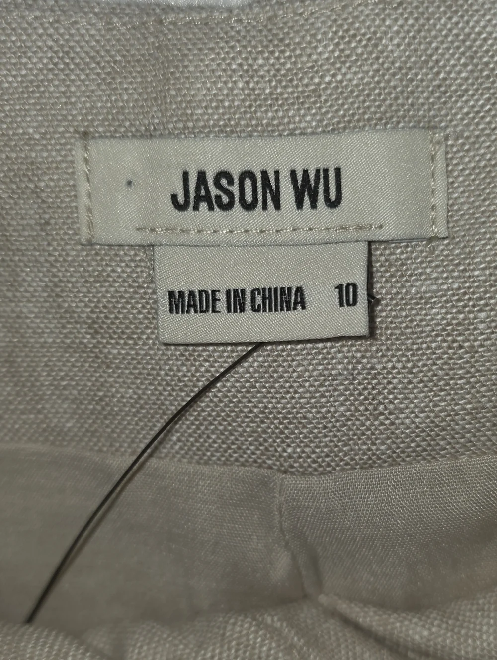 Jason Wu Linen Blend Wide Leg Pants Beige High Rise Cropped Trouser Sz 10 Quiet